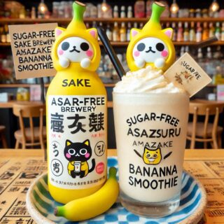 砂糖不使用】酒蔵旭鶴が作る甘酒×バナナの絶品スムージーを飲んでみた
